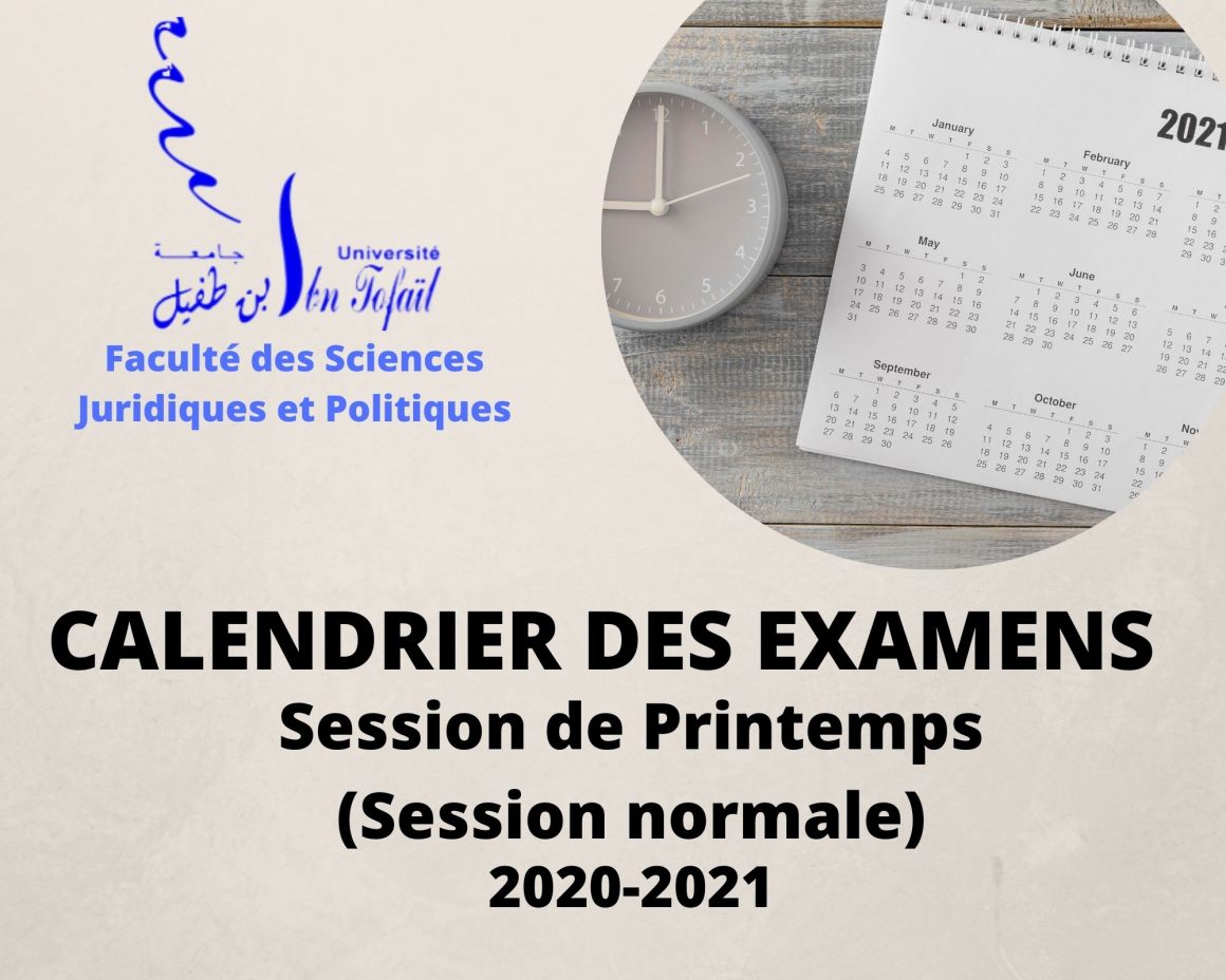 CALENDRIER DES EXAMENS DE FIN DE SEMESTRE – Session de Printemps (1)