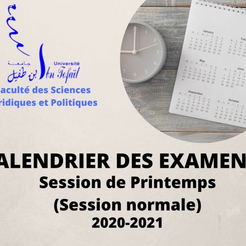 CALENDRIER DES EXAMENS DE FIN DE SEMESTRE – Session de Printemps (1)