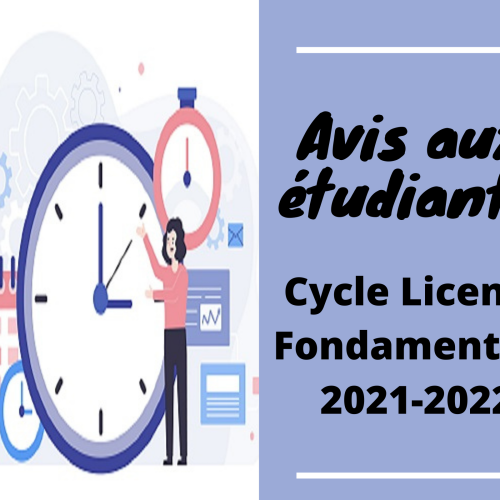 Emplois du temps **Nouvelle version** – Licence Fondamentale – Droit en langue française 2021-2022