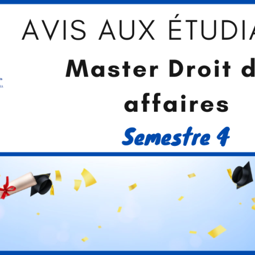 RÉPARTITION DES ÉTUDIANTS DU S4 / Mémoire /  MASTER DROIT DES AFFAIRES