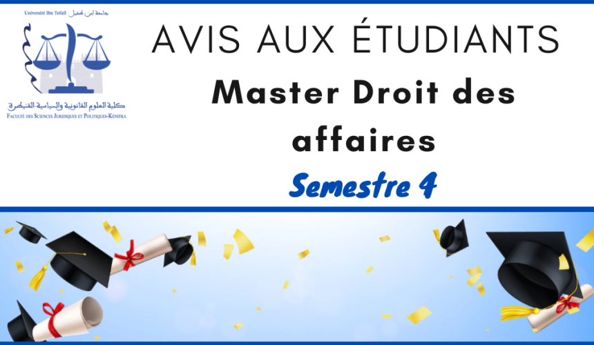 RÉPARTITION DES ÉTUDIANTS DU S4 / Mémoire /  MASTER DROIT DES AFFAIRES