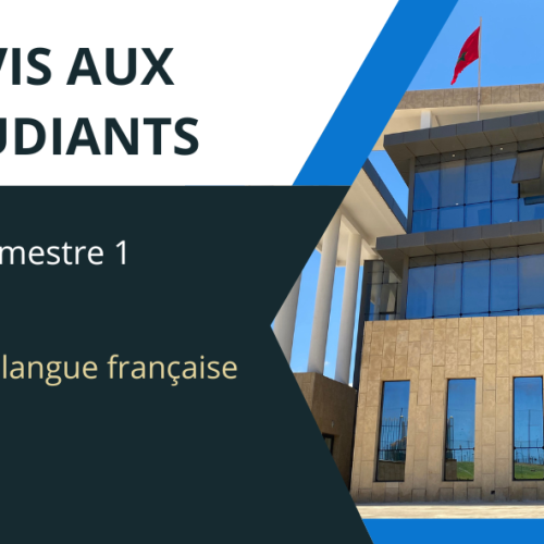 Avis aux étudiants / Semestre 1 / Droit en langue française