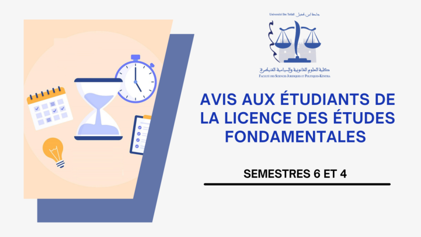 Calendrier des examens-Session de rattrapage(printemps)-S4-S6 -Droit en langue Française au titre de l’année universitaire 2023-2024