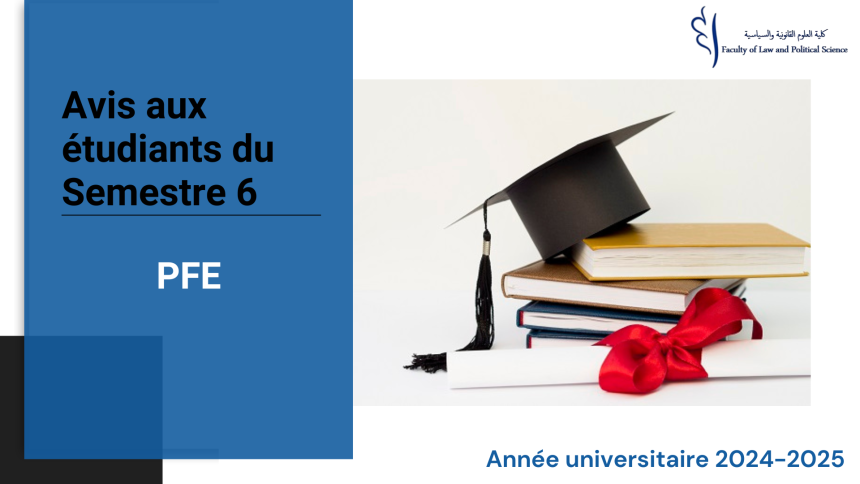 Avis aux étudiants du cycle Licence / Semestre 6 / Encadrement de PFE / Professeur Achraf BENABDESSELAM