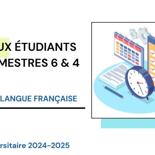 Calendrier des examens de la session normale de printemps et listes des étudiants (SEMESTRES 6 ET 4) /Droit en langue française 2024-2025