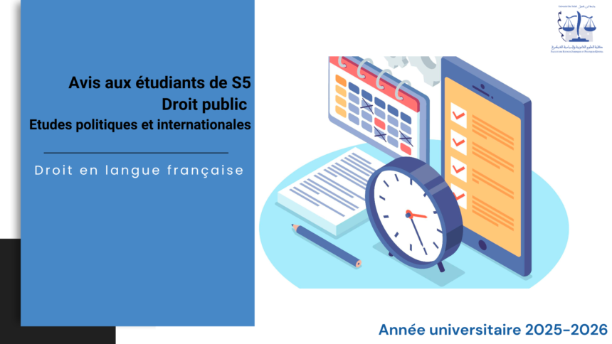Avis aux étudiants de S5/Droit public- Etudes politiques et internationales – Module « Sociologie politique »